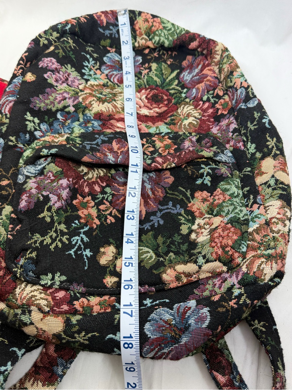 Gypsy Wings Floral Tapestry Backpack whimsical- Black Floral - Picture 8 of 9